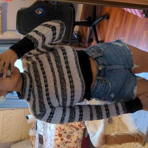 Topshop Petite Cropped Striped Sweater